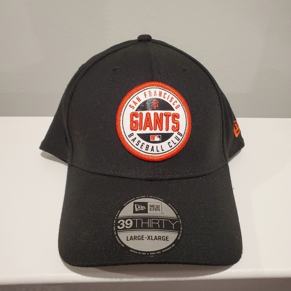 SF Giants New Era 39thirty L/XL Baseball‎ Hat Cap Black Orange - Picture 1 of 2